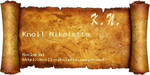 Knoll Nikoletta névjegykártya