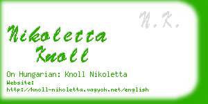 nikoletta knoll business card